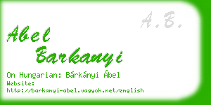 abel barkanyi business card